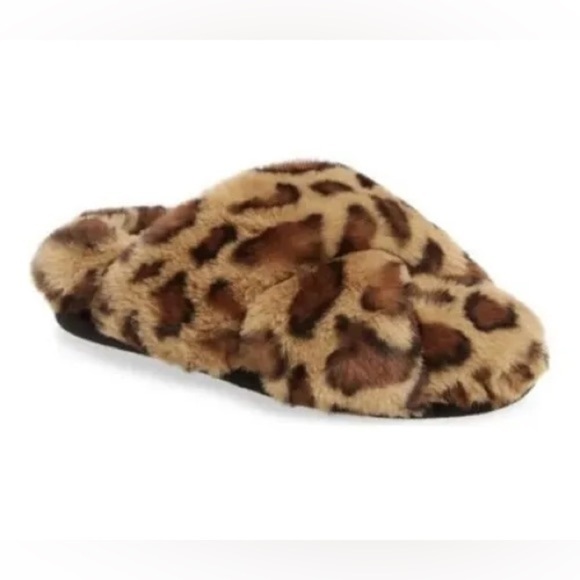 BP. Women Animal Print Faux fur Sophie Slide Slippers 11/12 - Picture 1 of 10